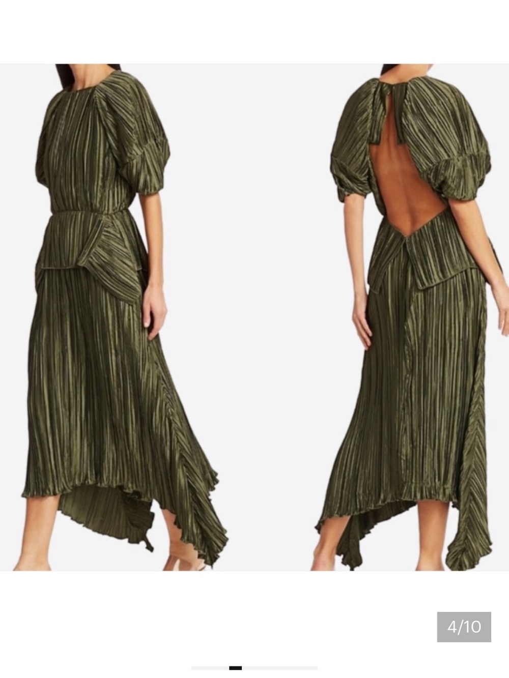 Cult Giai Pleated Nadira Dress Cypress Metallic - Picture 3 of 16